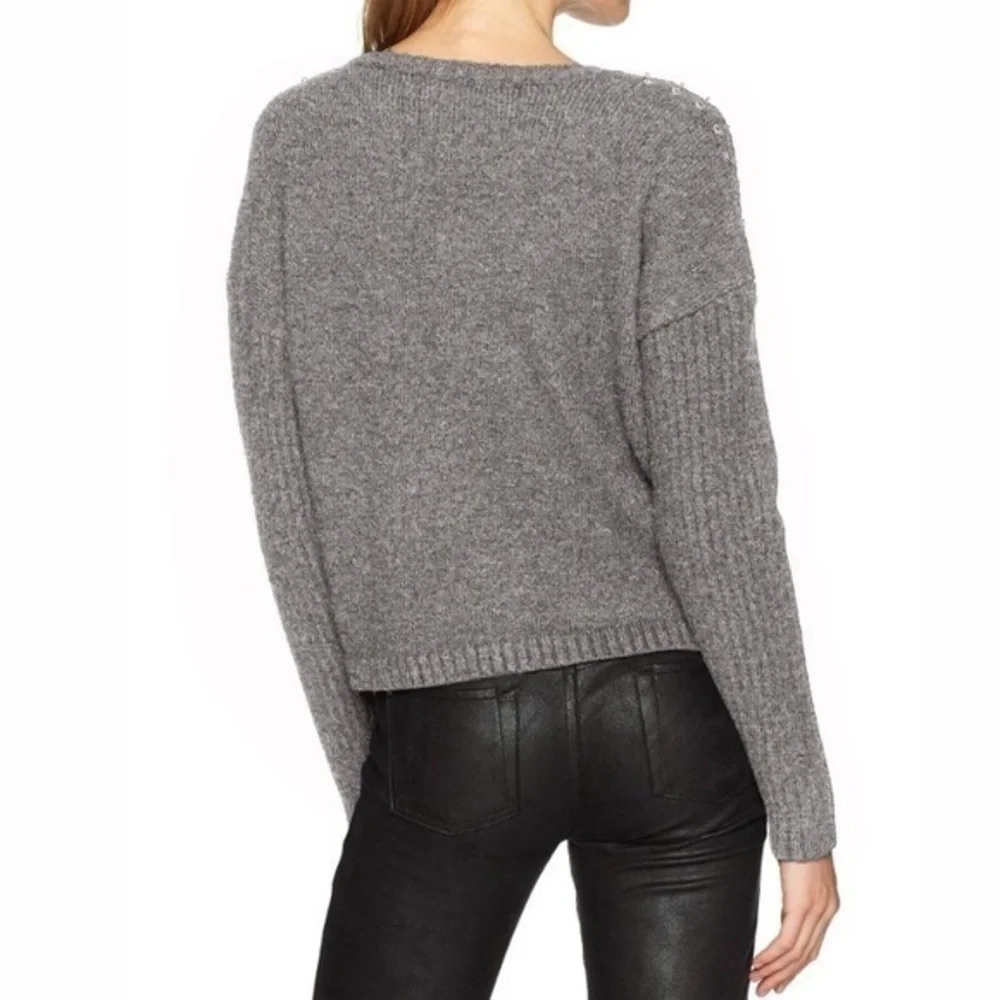 GUESS Women's Grommet Ring Ribbed Mix Sweater